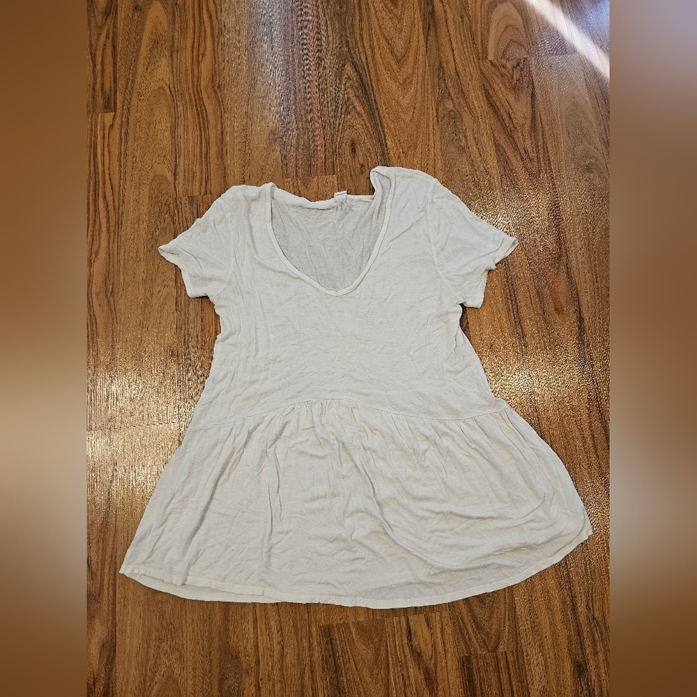 White Oversized Women's SemiSheer Ruffled T-shirt Y2K 90s Whimsigoth Cottagecore